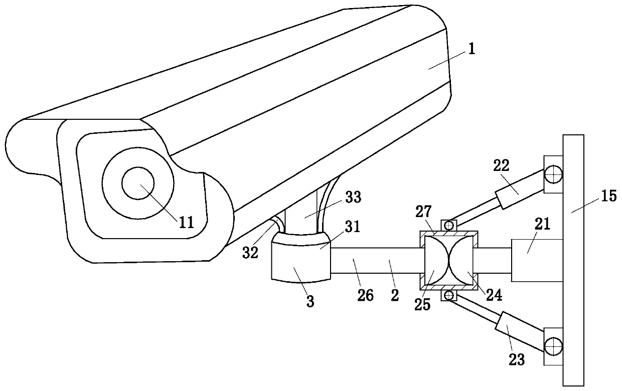 An outdoor omnibearing adjustable security and protection camera