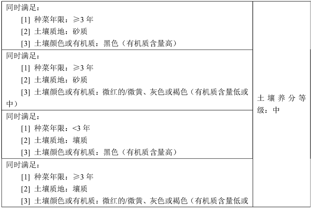 Method for quickly determining fertilization amount of cabbage