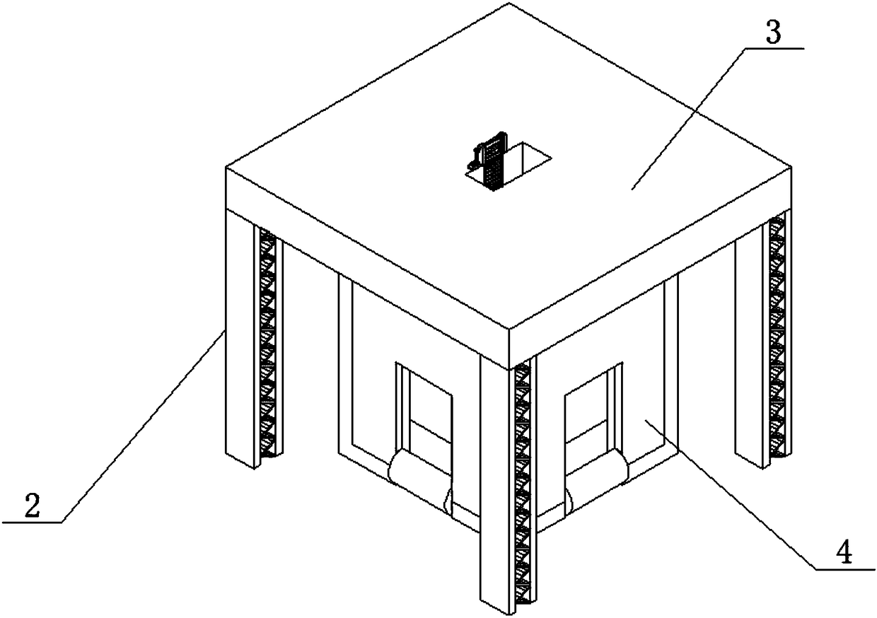 Platform type ship with small escaping device