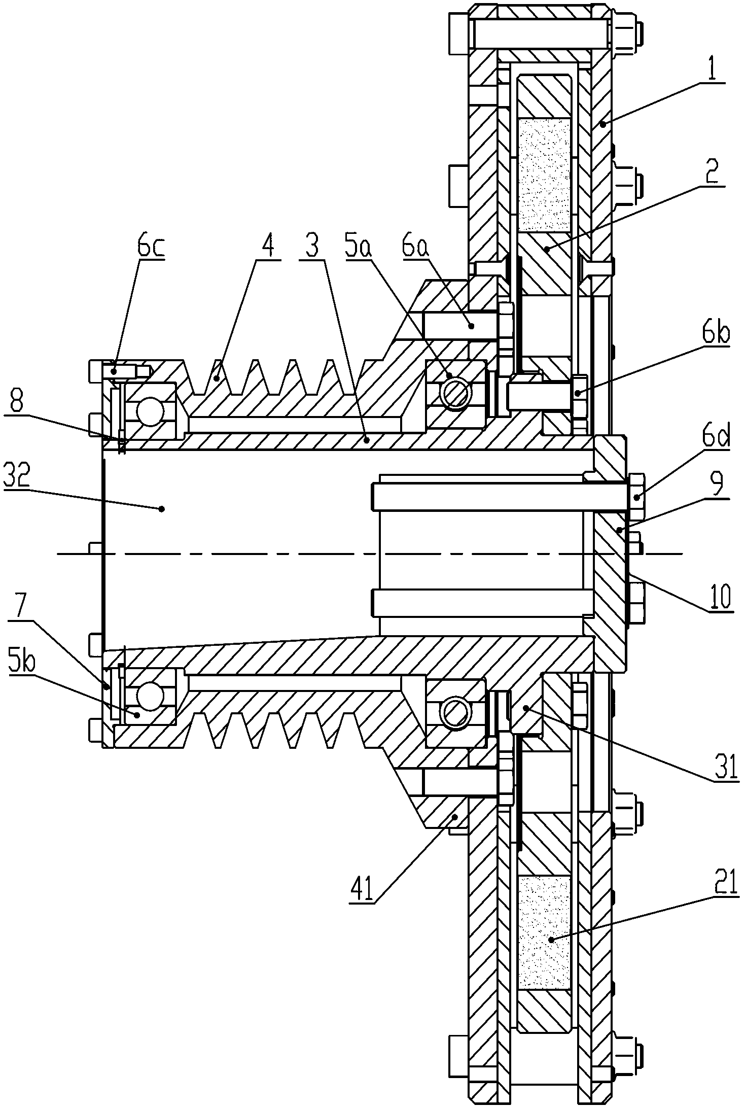 Permanent magnetic coupler for belt transmission