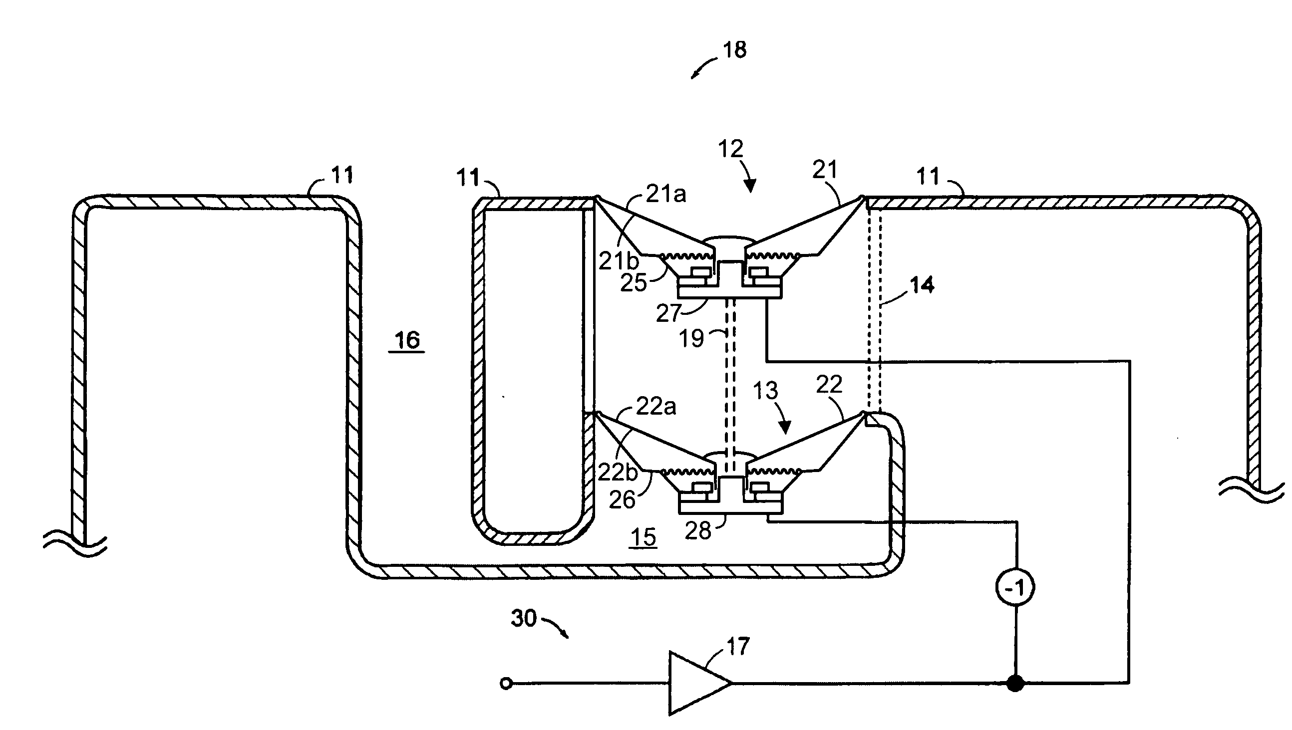 Baffle vibration reducing