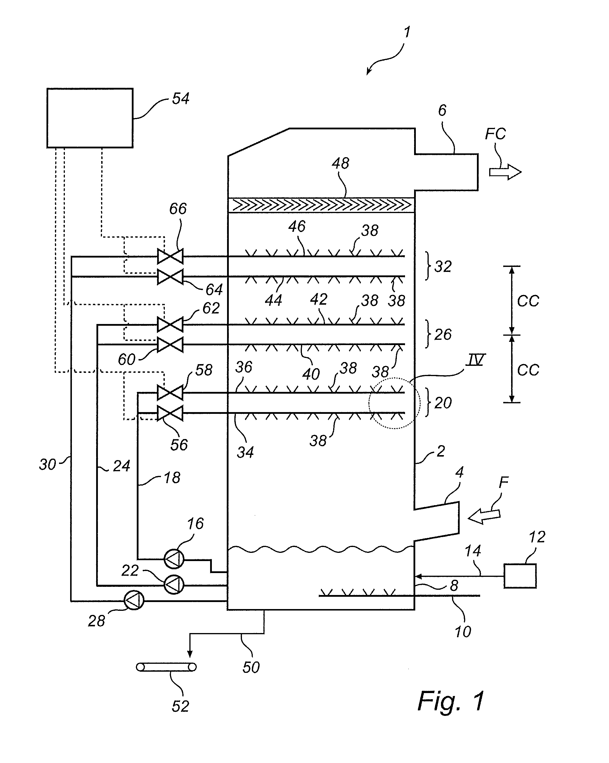 Wet scrubber and a method of cleaning a process gas