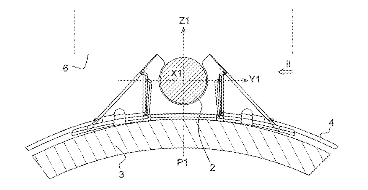 Device designed to attach at least one cable along a pipe, and method of implementing such a device