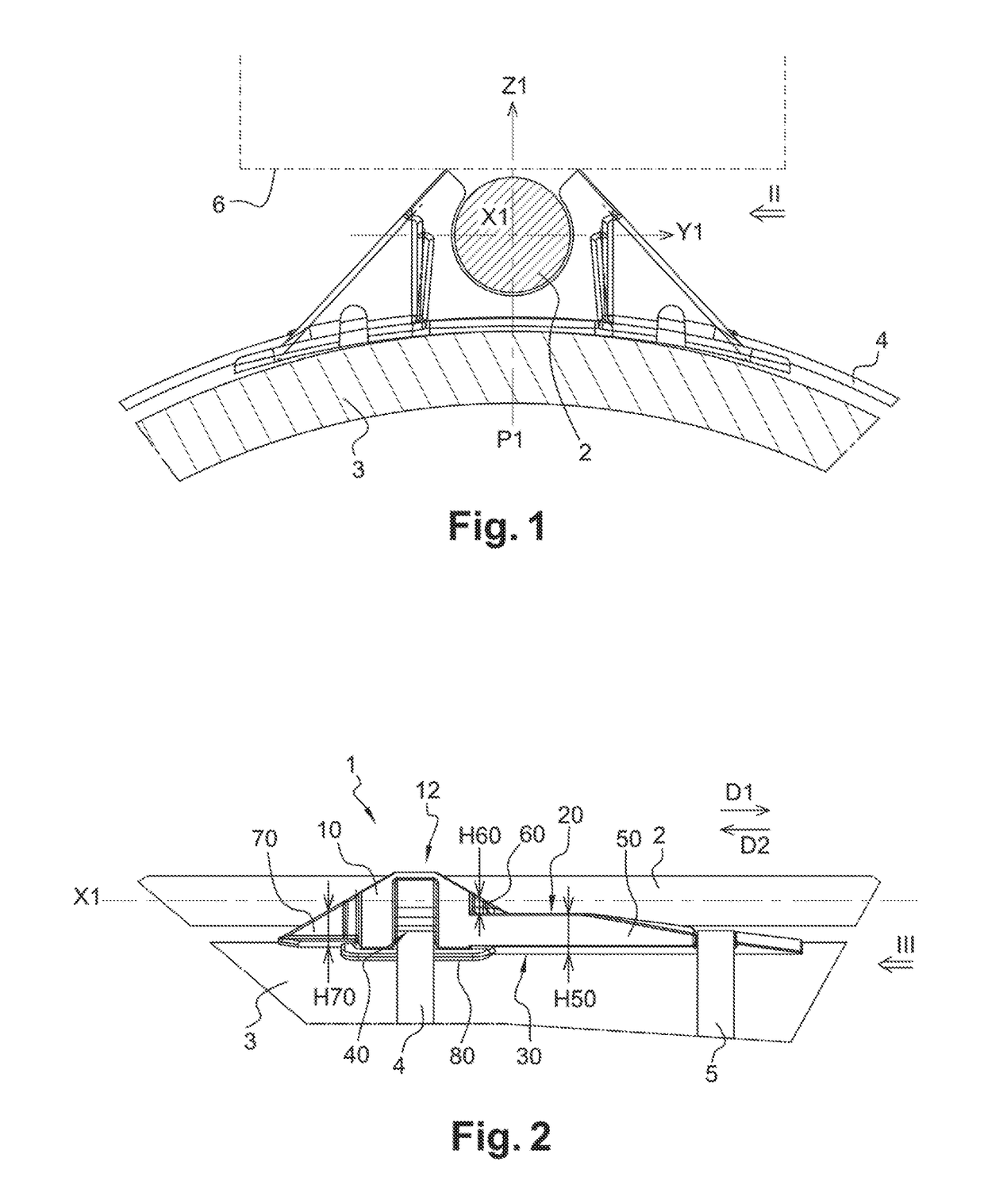 Device designed to attach at least one cable along a pipe, and method of implementing such a device