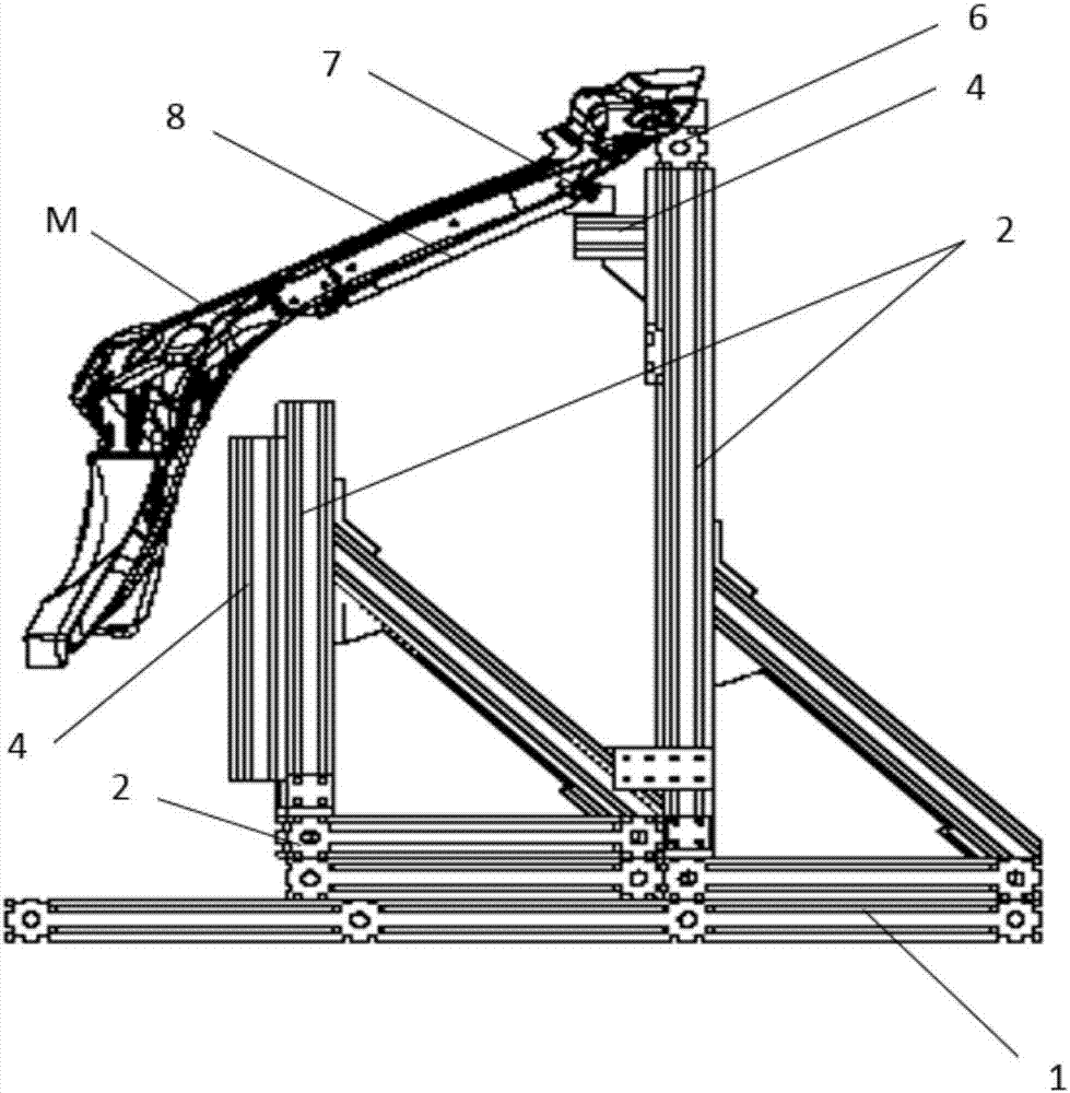 Adjustable electric support rod test rack system and test method thereof