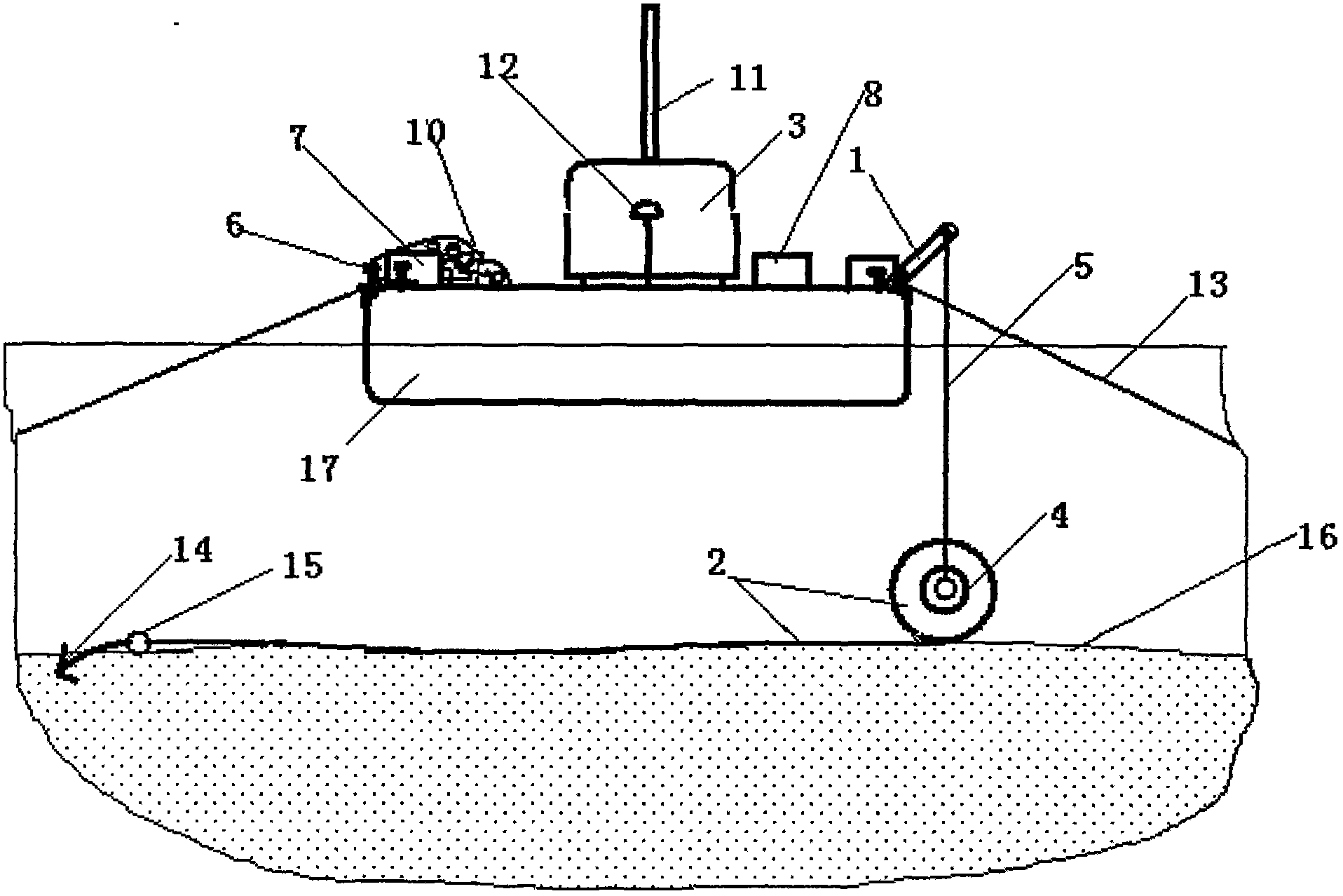 Underwater geotextile fabric laying method