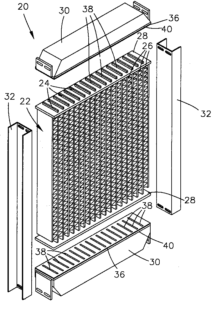 Brazed headerless core assembly for a modular heat exchanger