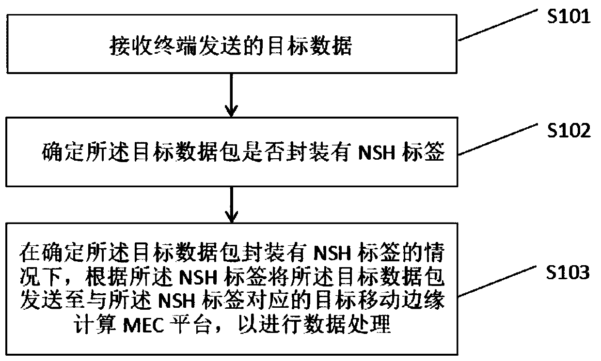 Data processing method and device based on mobile edge computing MEC platform and storage medium