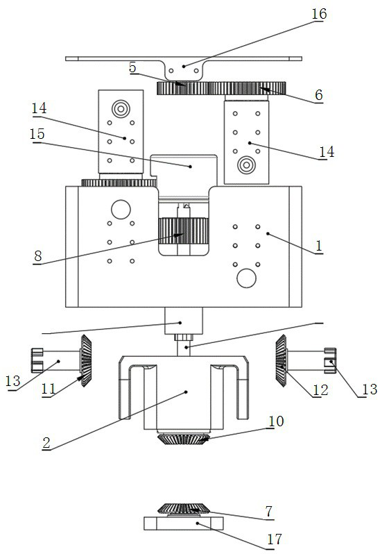 Mechanical claw differential rotation opening and closing mechanism for underwater robot