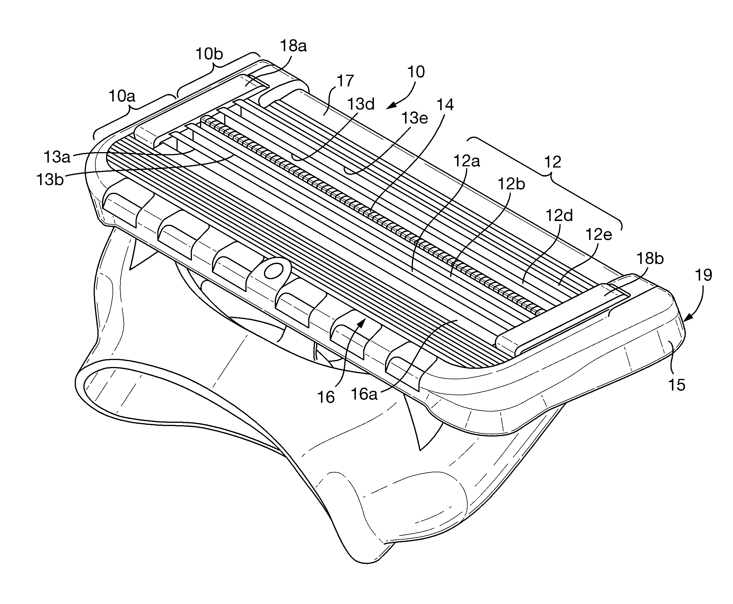 Razor cartridge with skin contact element