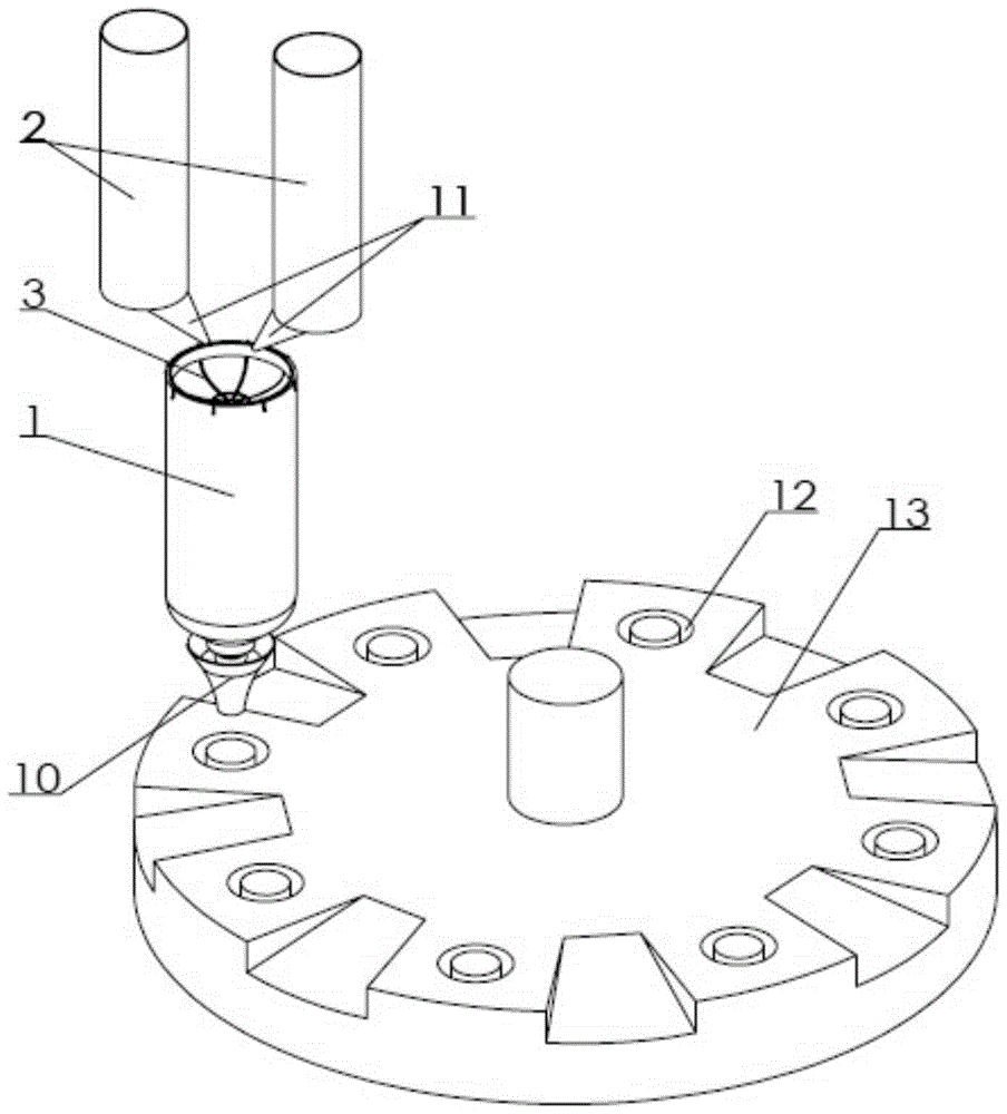 Mixed feeding device of metallurgical powder