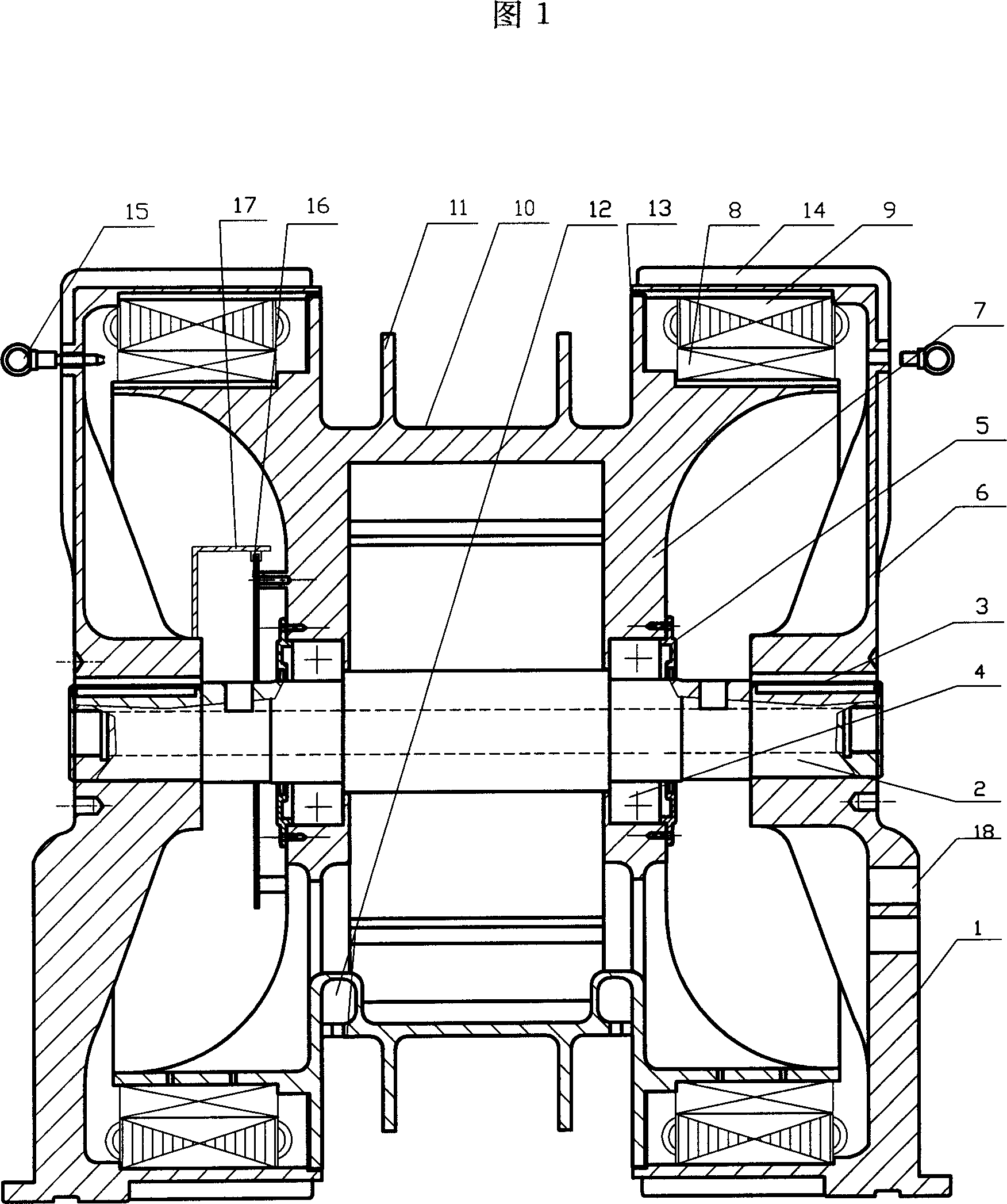 Ultra slow speed, large torsional moment, short magnetic circuit, speed regulation electric motor of heterotype rotor