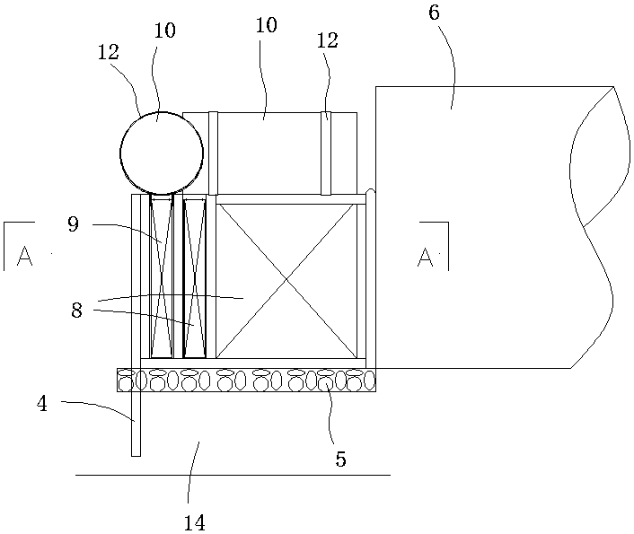 Lifting type rain sewage tail-end ecological treatment device