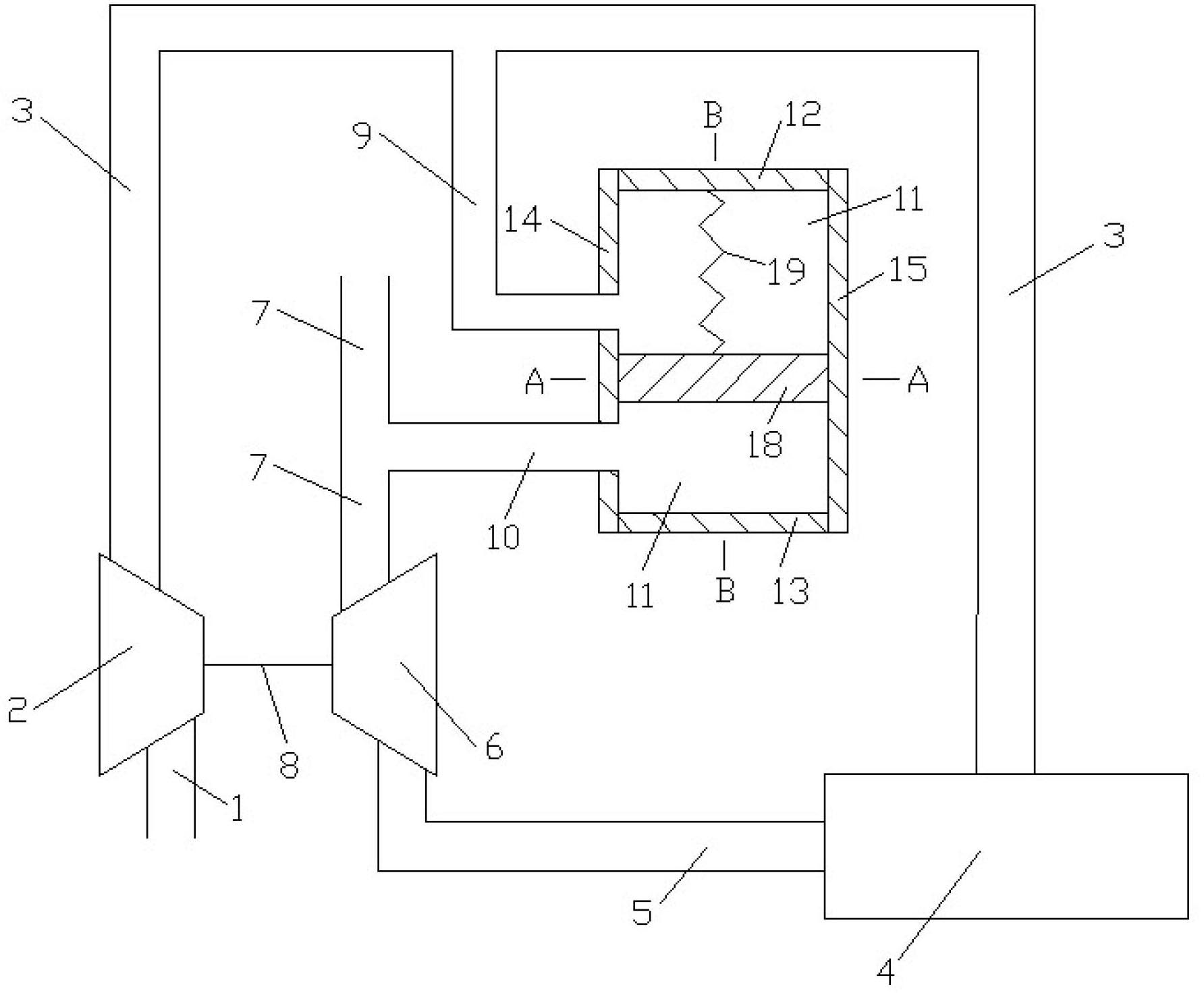 Air inlet bypass device in compressor rear air inlet pipe