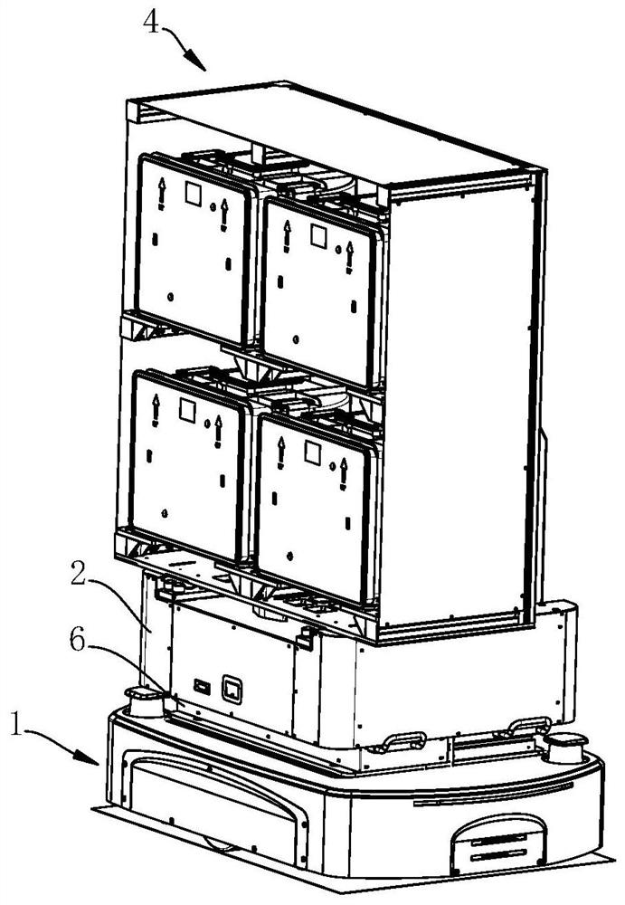 Transfer equipment for carrying shelf with wafer boxes