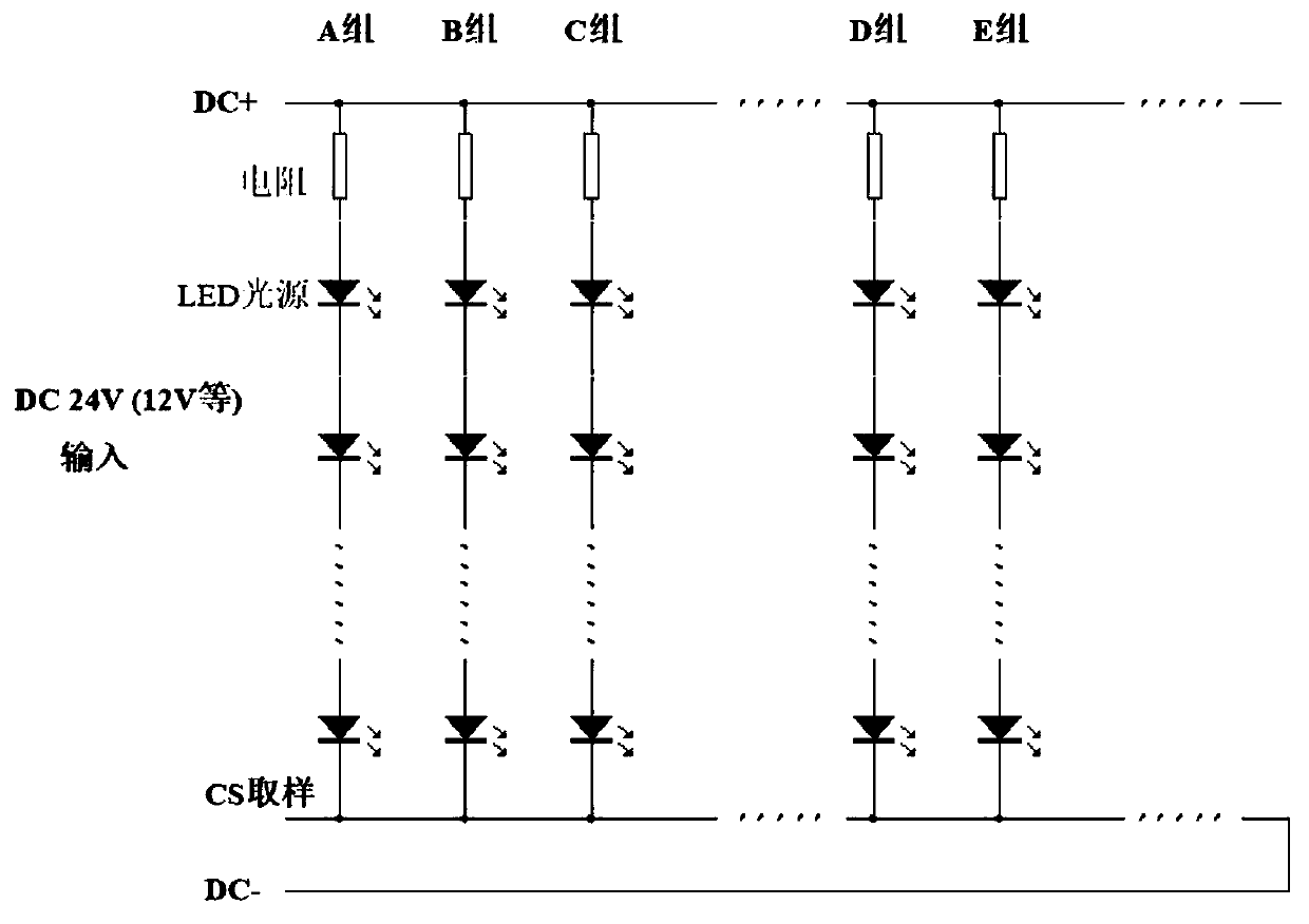 Control device suitable for LED linear illumination