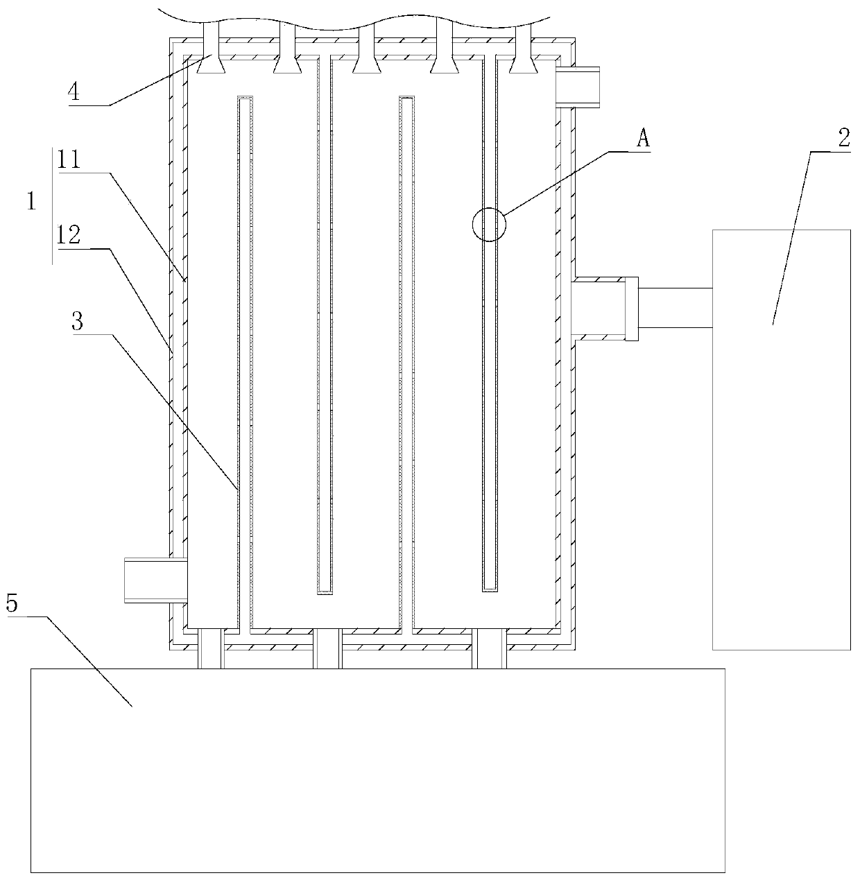 High-temperature flue gas treatment device