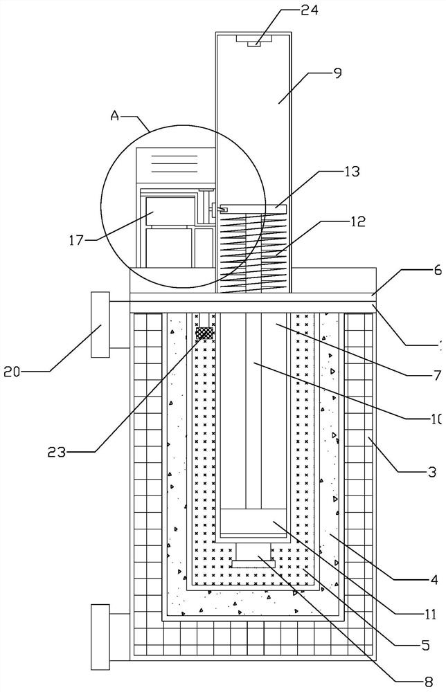 Filtering device for hydrological water quality detection