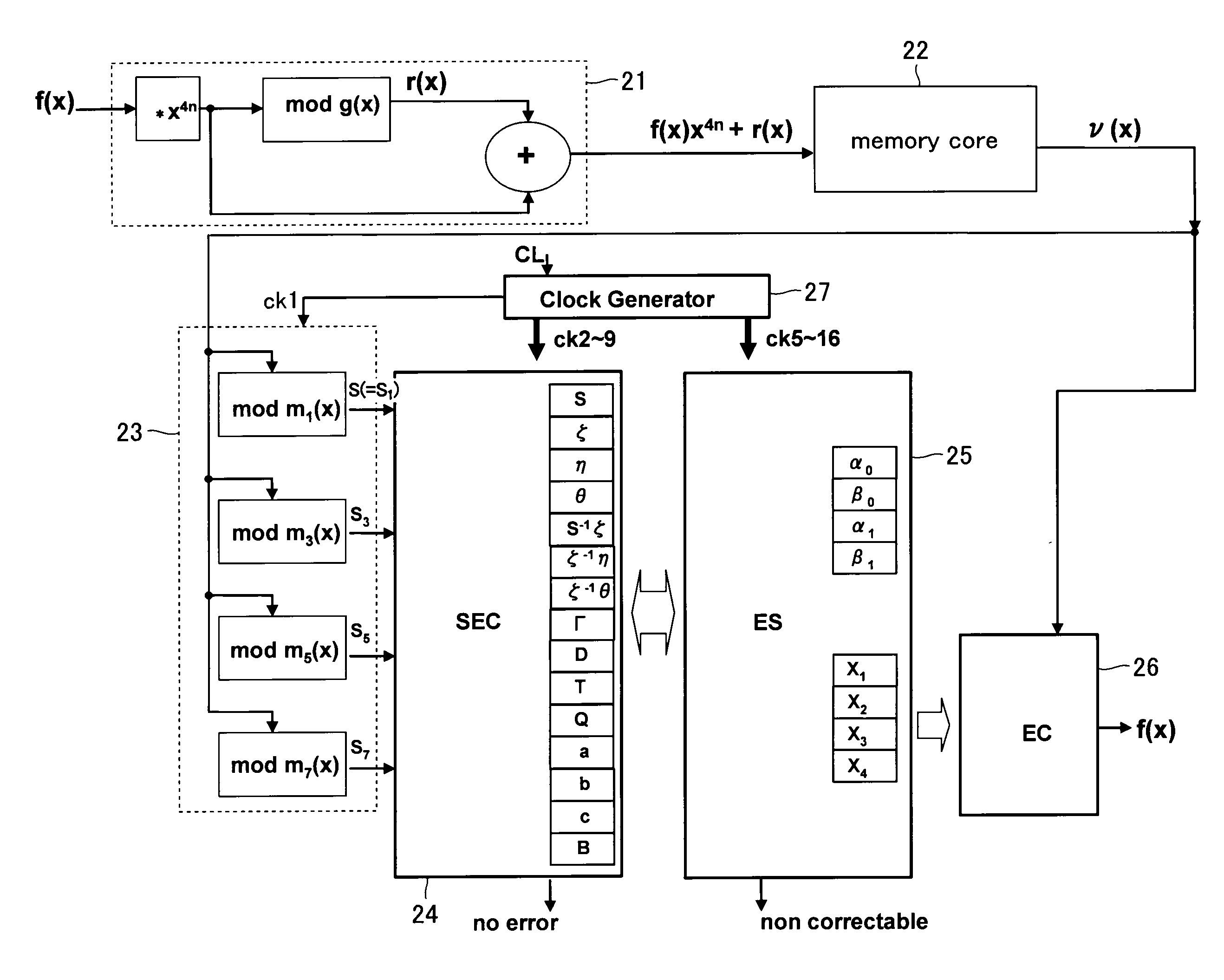 Memory device with error correction system