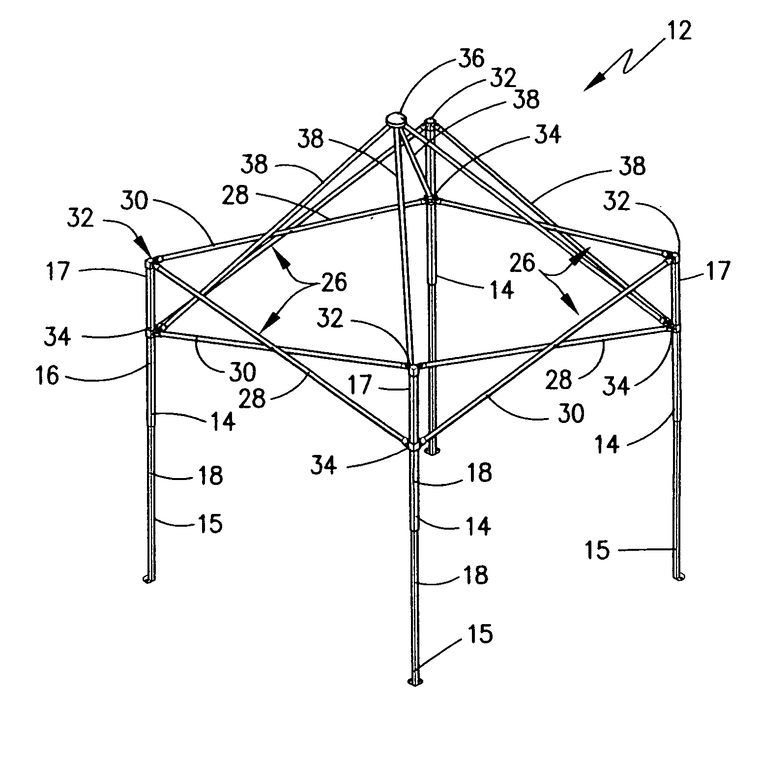 Collapsible canopy and framework therefor