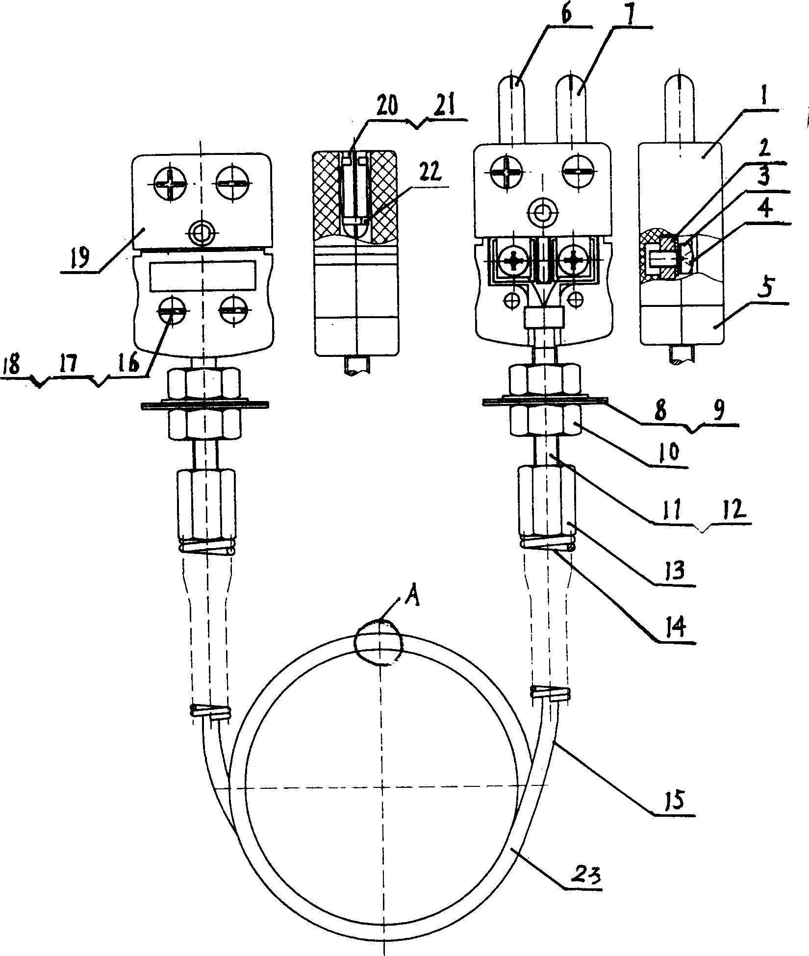 Linear dynamic surface electric coupler and its detection and temperature-measuring method