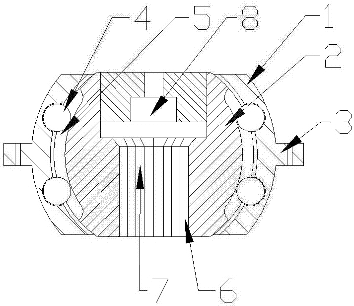 Bearing capable of deflecting at fixed angle