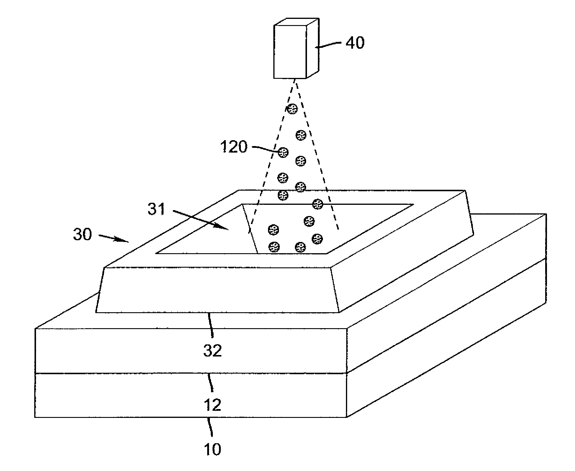 Patterned inorganic LED device