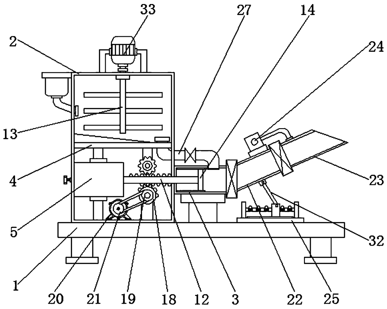 Distance-adjustable multi-angle fish material sprinkle device