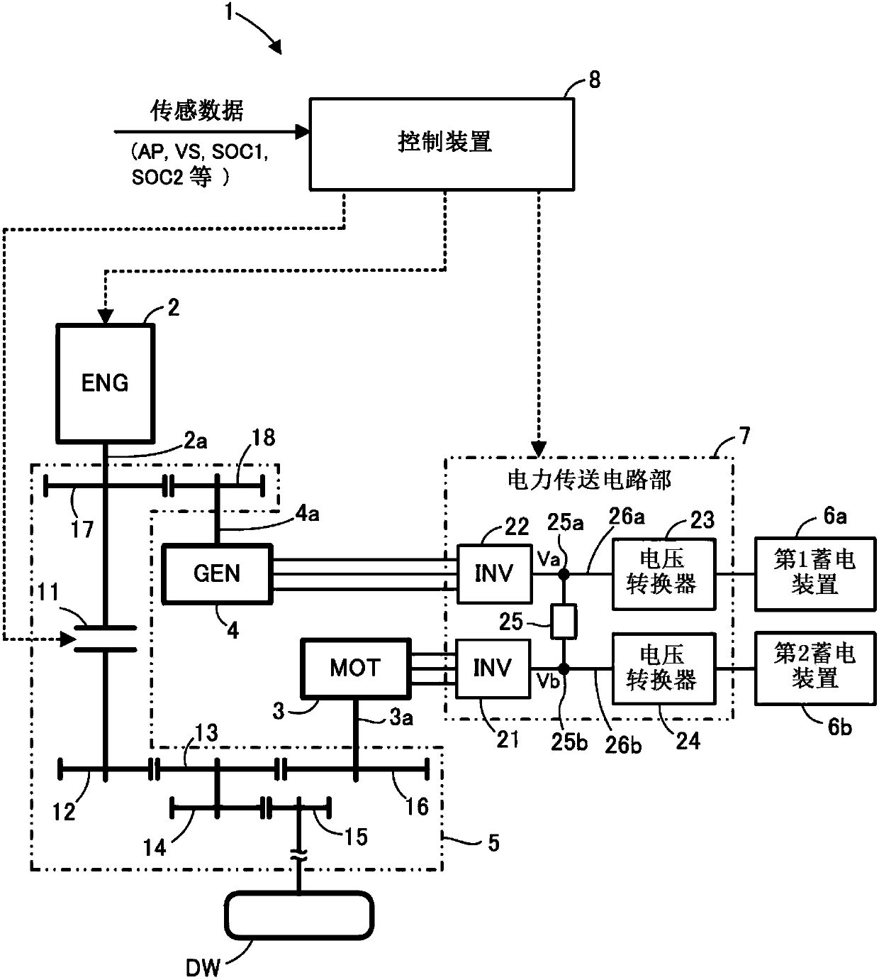 Power system, conveying device and operation method of power system