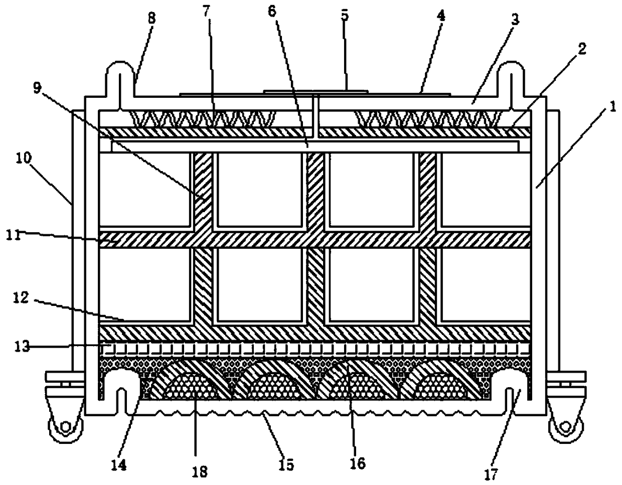 Corrugated case for transporting fruits