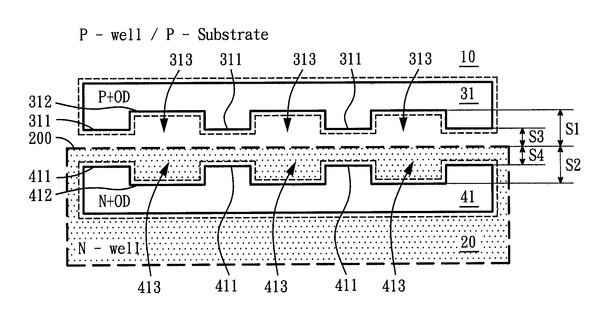 ESD device layout for effectively reducing internal circuit area and avoiding ESD and breakdown damage and effectively protecting high voltage IC