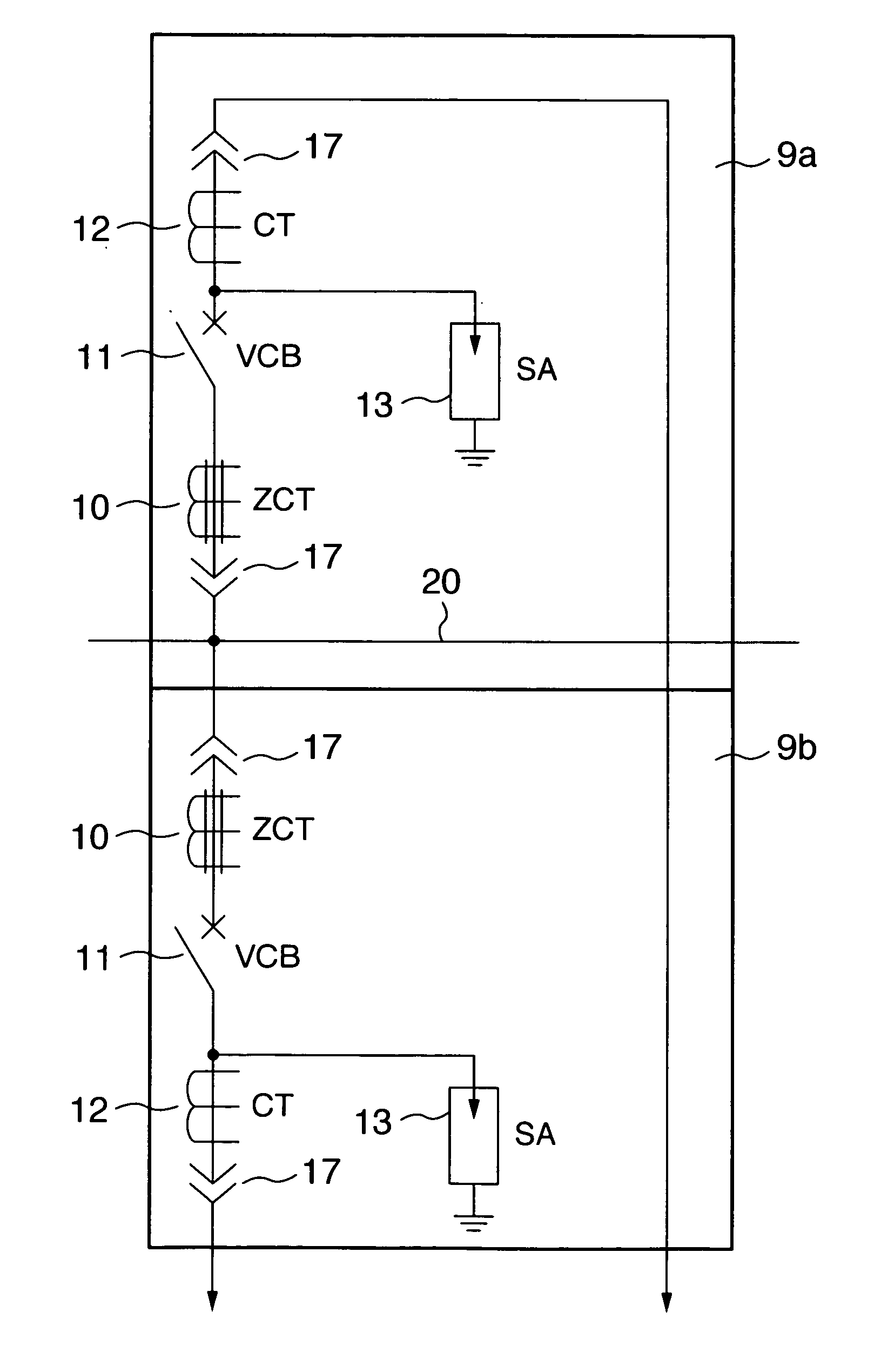 Switching device for power distribution