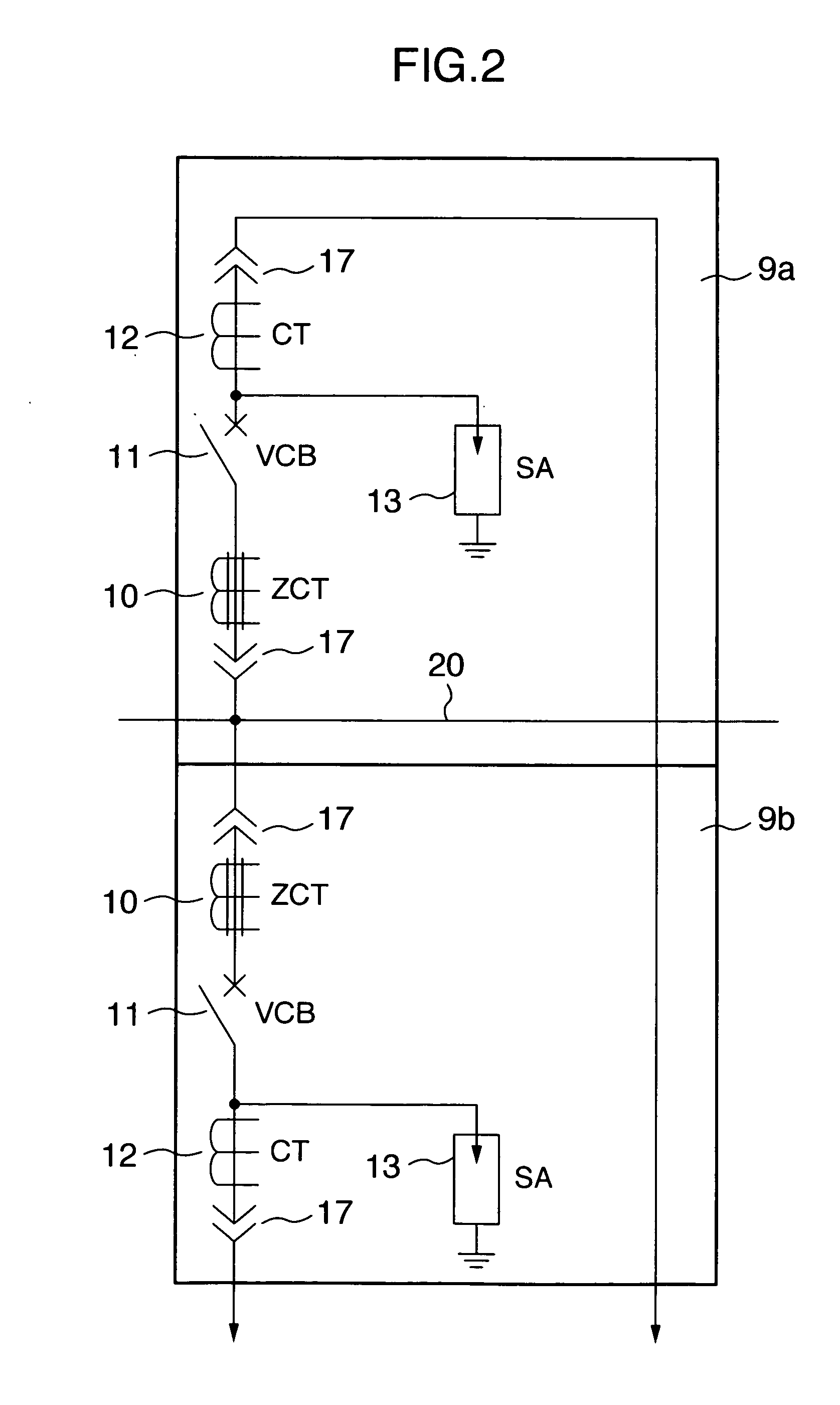 Switching device for power distribution