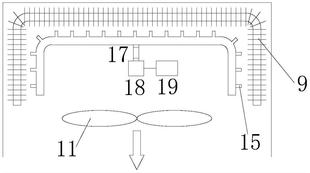 Air source heat pump defrosting device based on multi-effect synthetic action at initial frosting stage