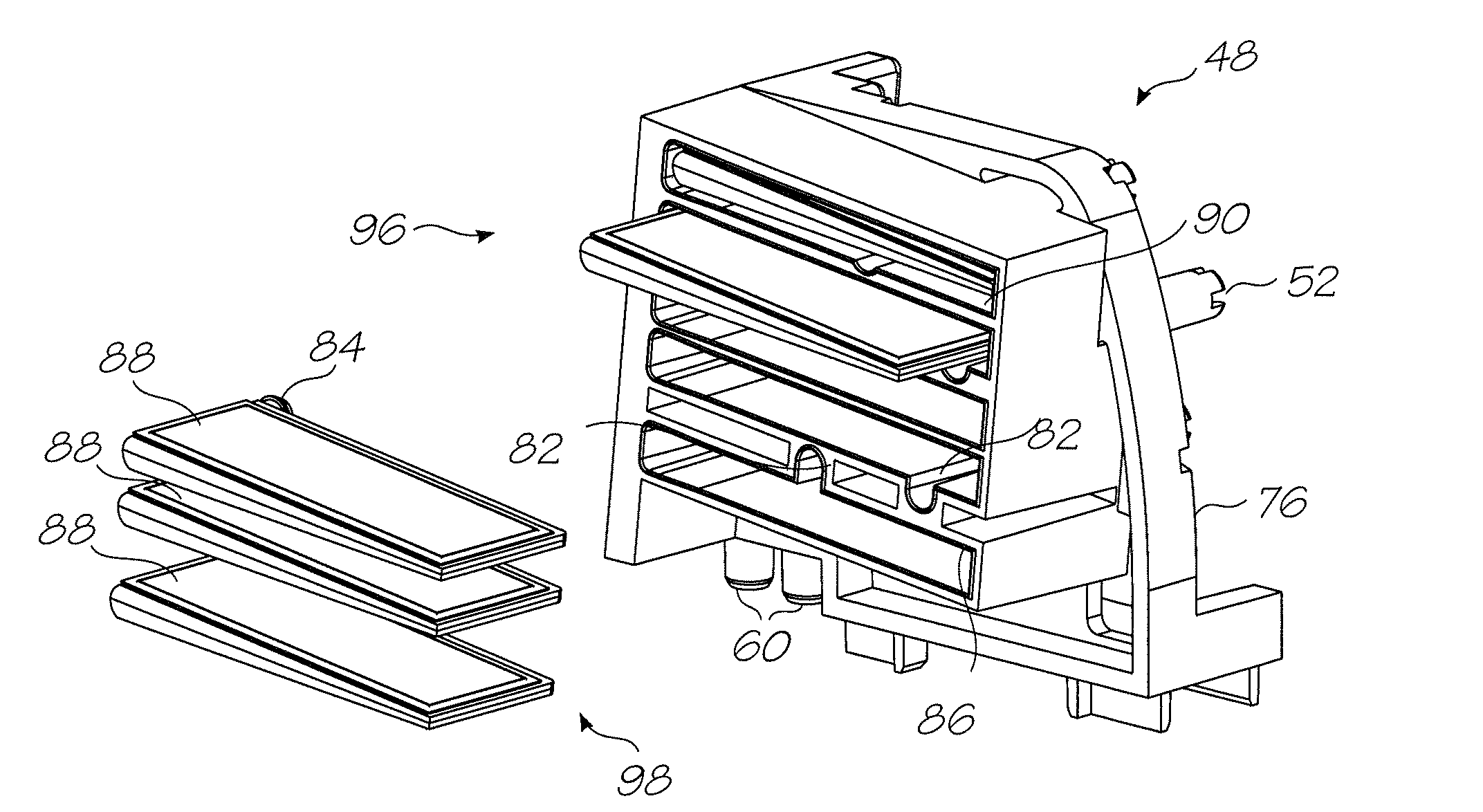 Compact ink filter assembly