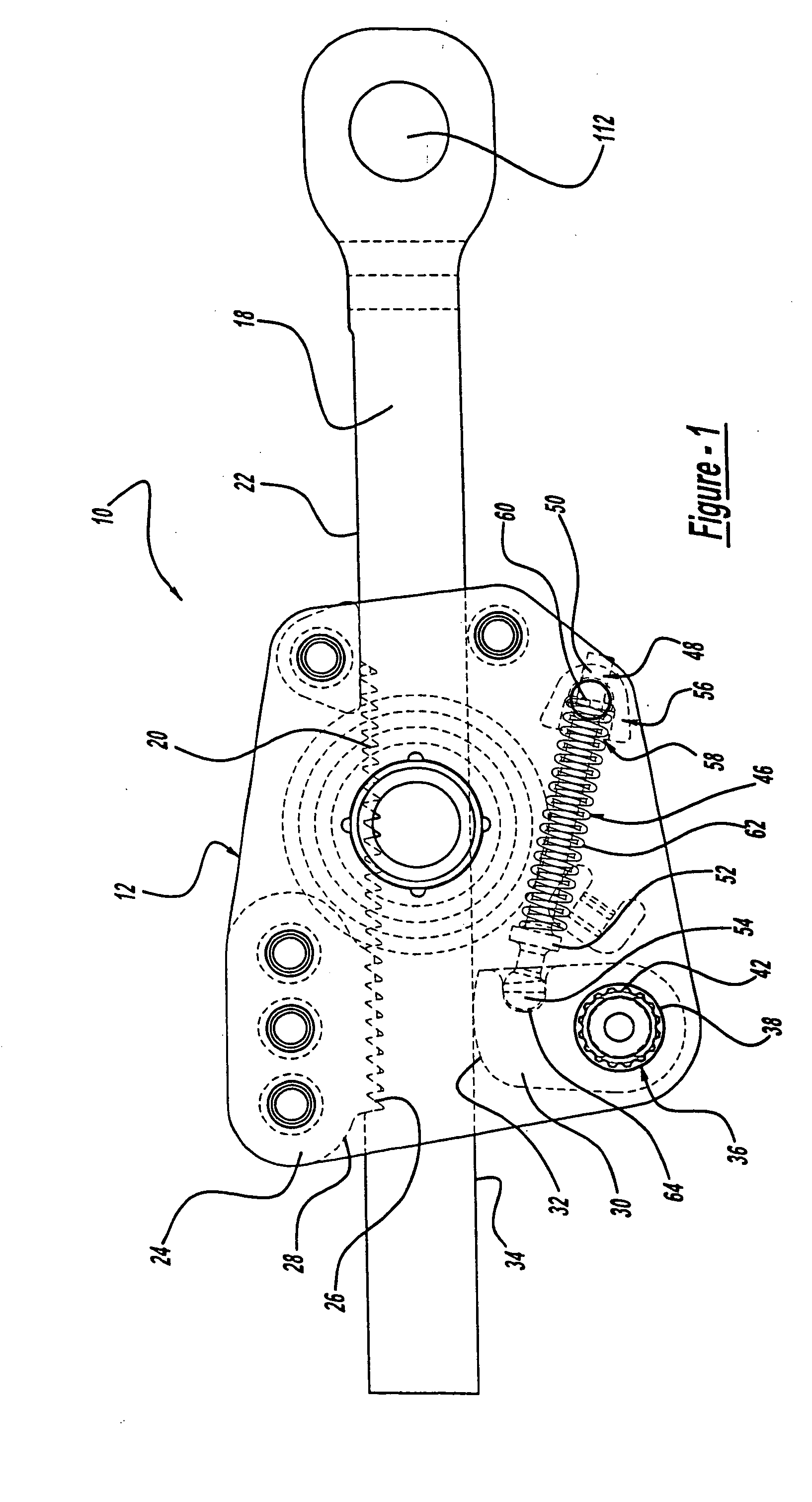 Simplified linear recliner having a fixed pawl