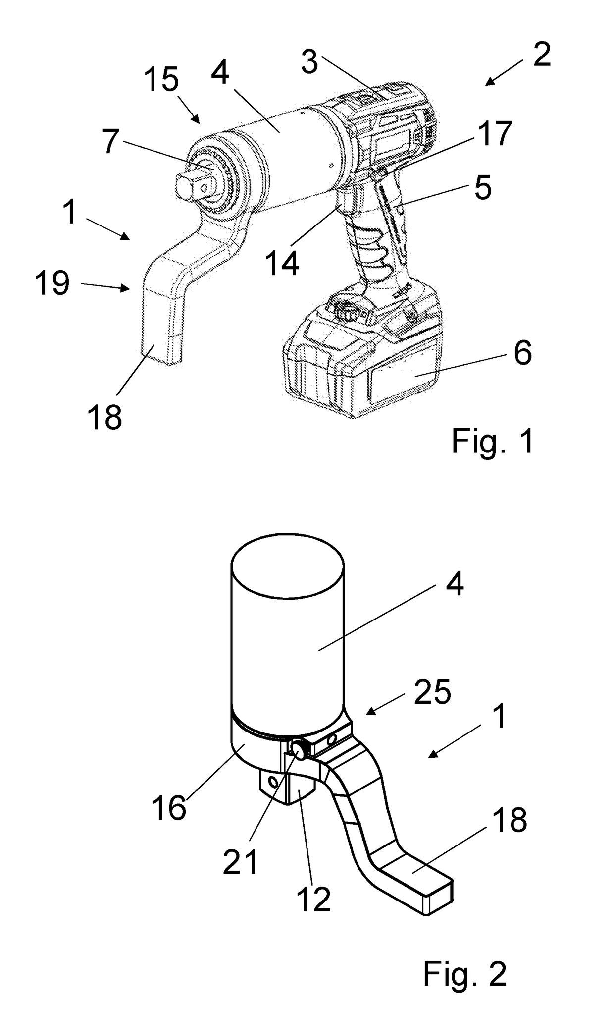 Assembly Comprising a Support Bracket, Which Diverts Reaction Torques, and a Power Screwdriver