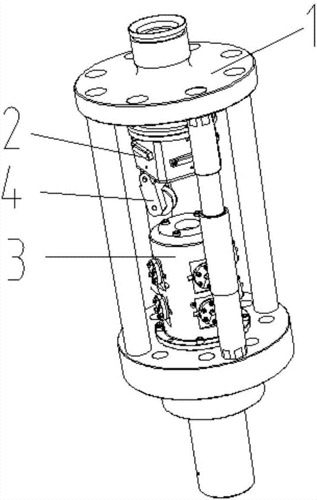 Online continuous-oil-pipe nondestructive testing equipment based on flux leakage and ultrasound