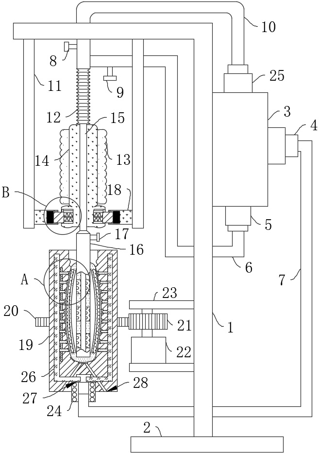 An integrated device for flushing anus with disinfectant solution for rectal surgery