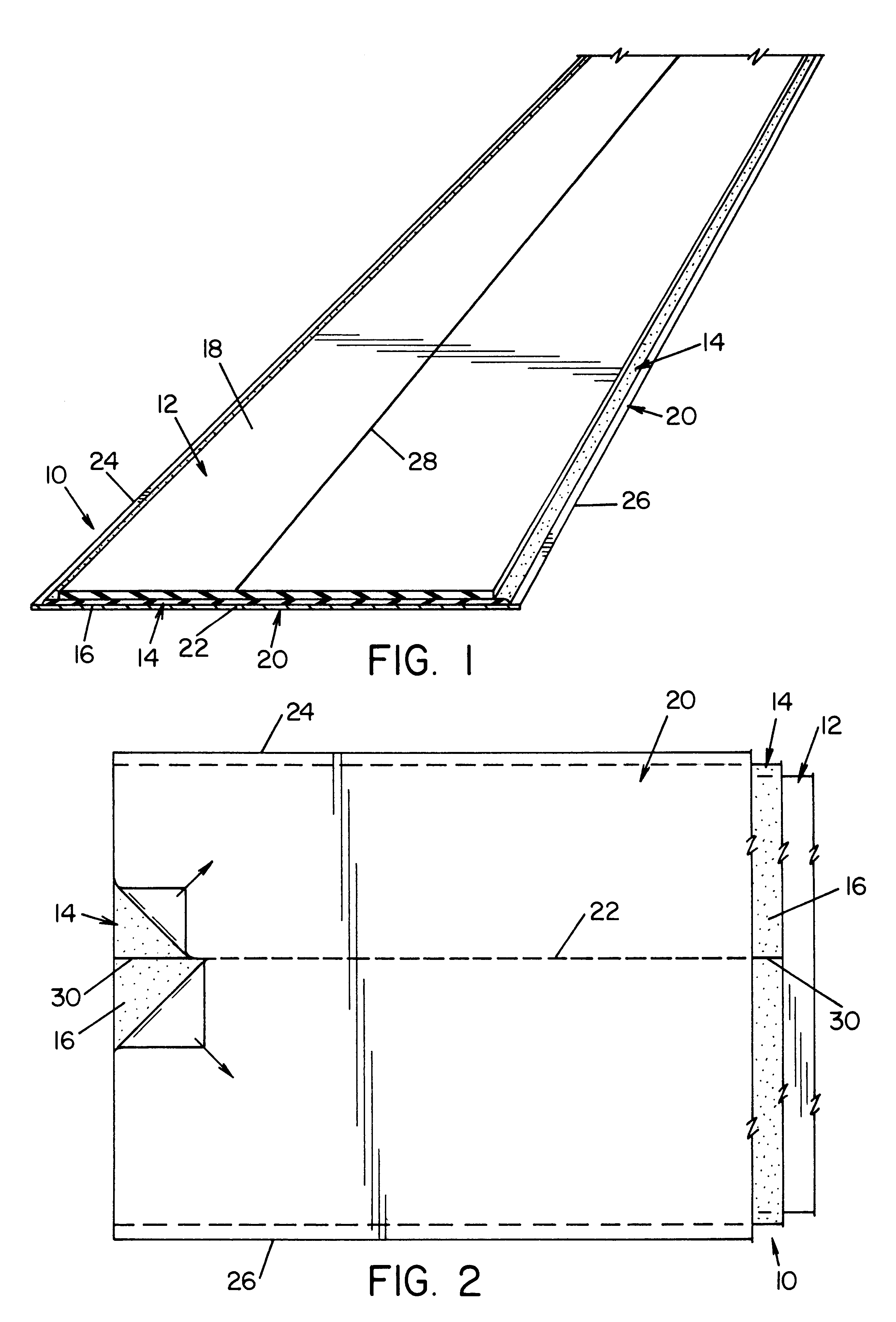 Adhesive rubber article having scored released liner and guide to facilitate field application and related methods