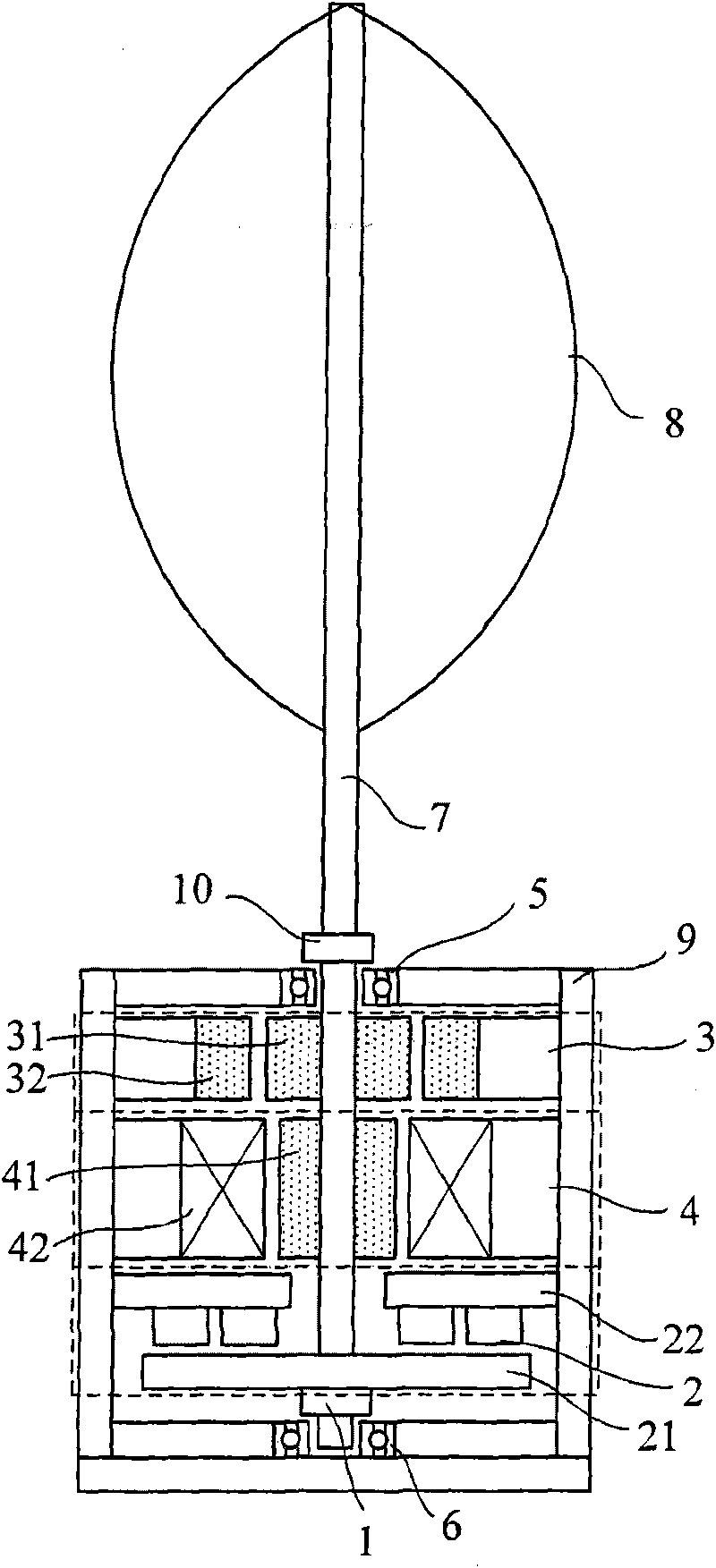 Vertical shaft maglev wind power generator