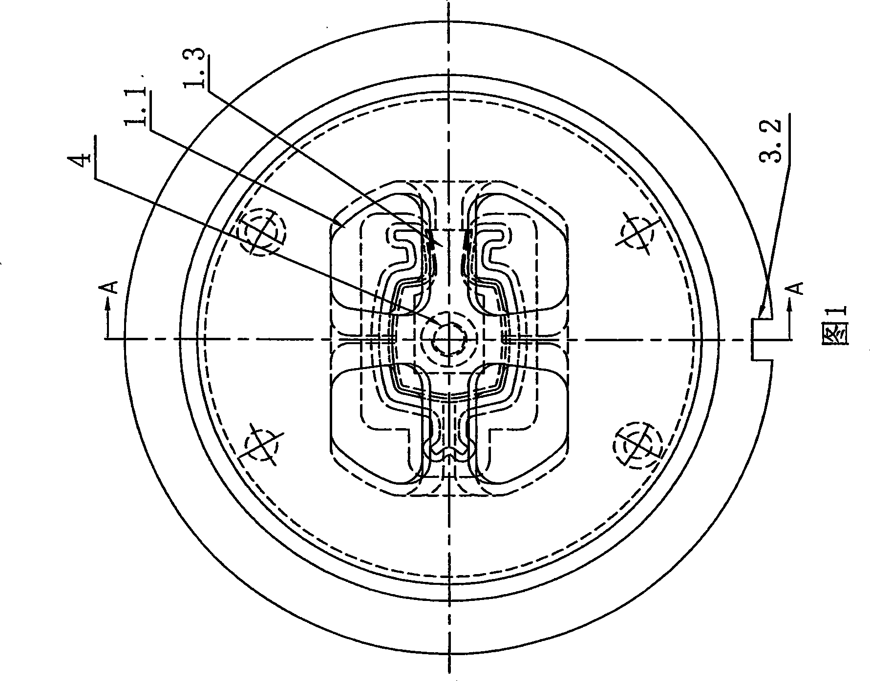 Large-cantalever false-shunt aluminium section hot-extrusion die