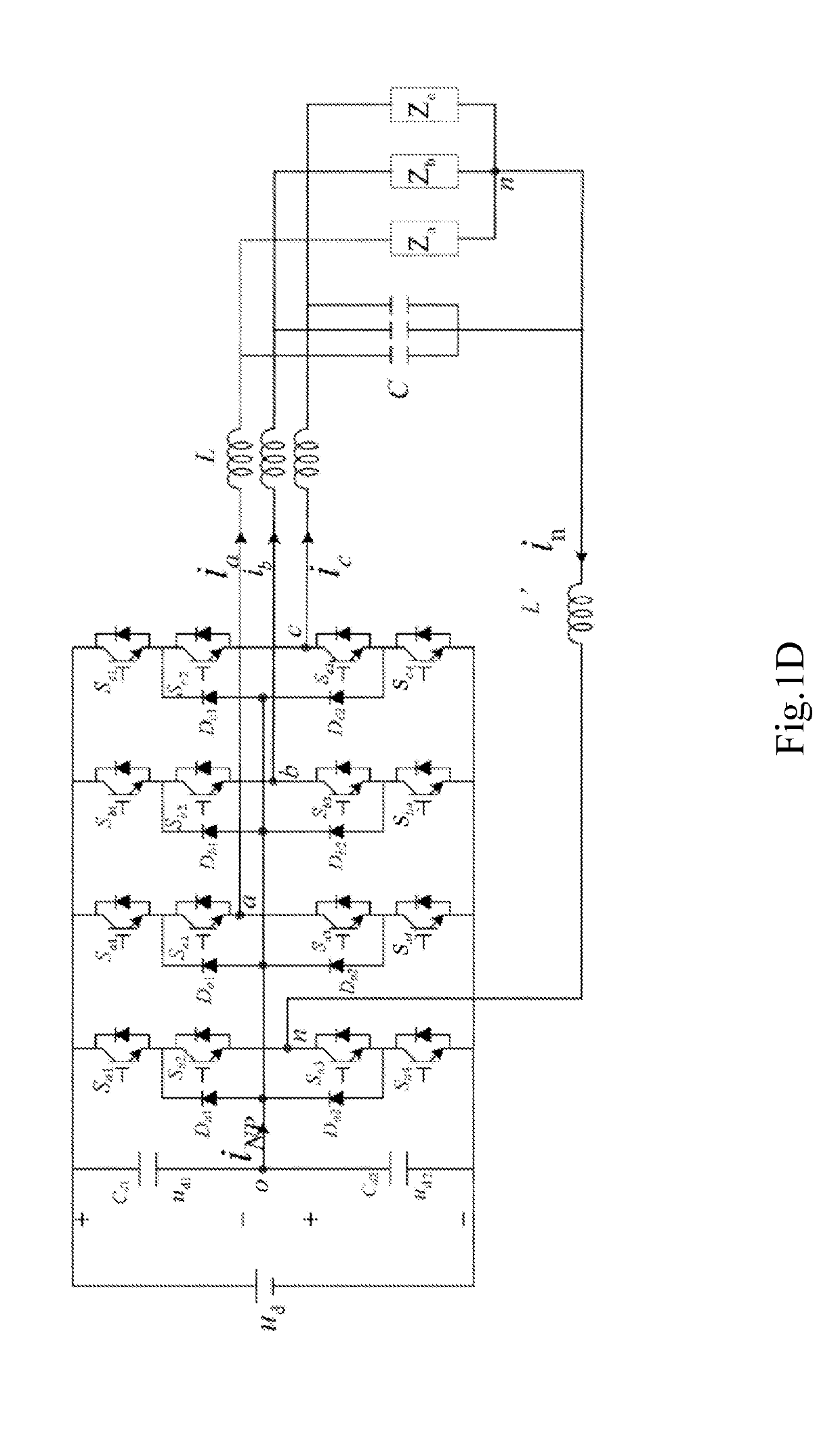 Three-level circuit and control method for balancing neutral point voltage of the same