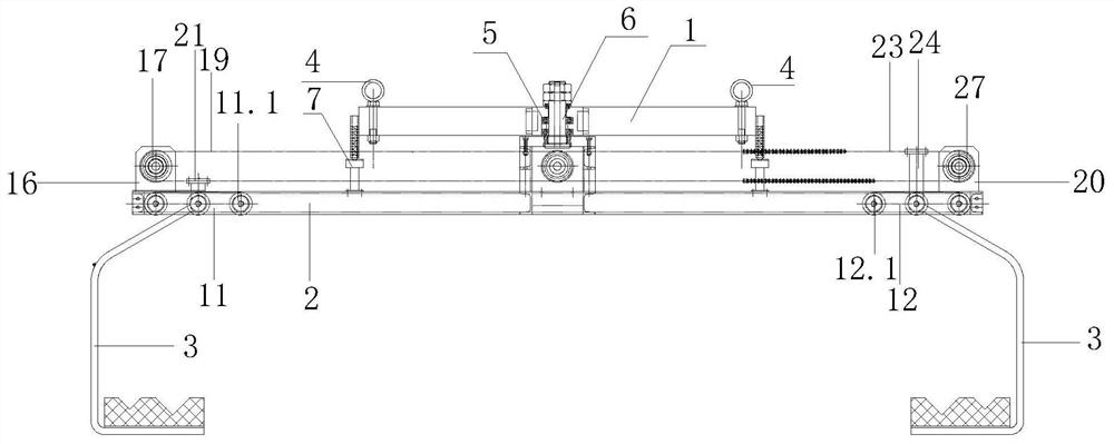 Double-cross-beam type crown block lifting appliance