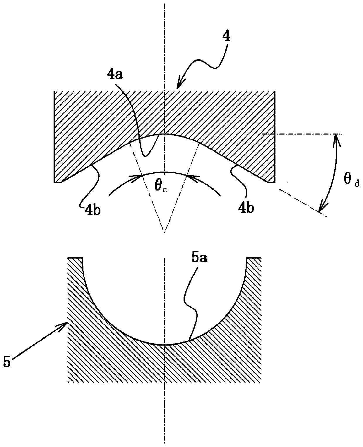 Manufacturing method of steel pipe and stamping die used in the method