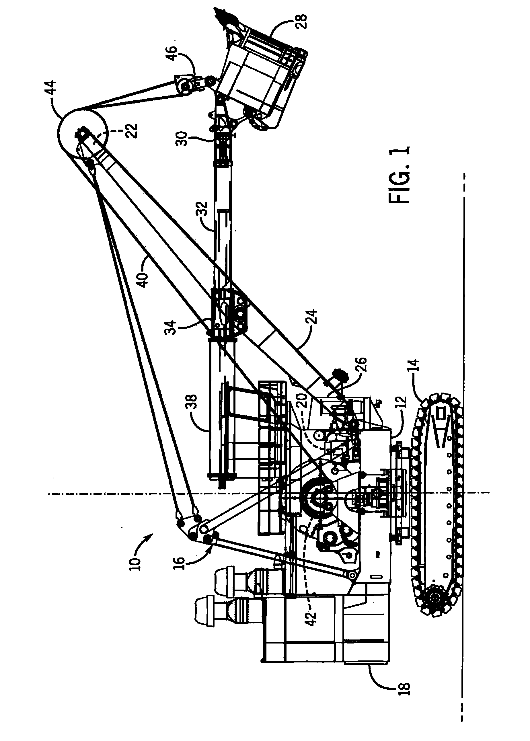 Hydraulic crowd system for electric mining shovel