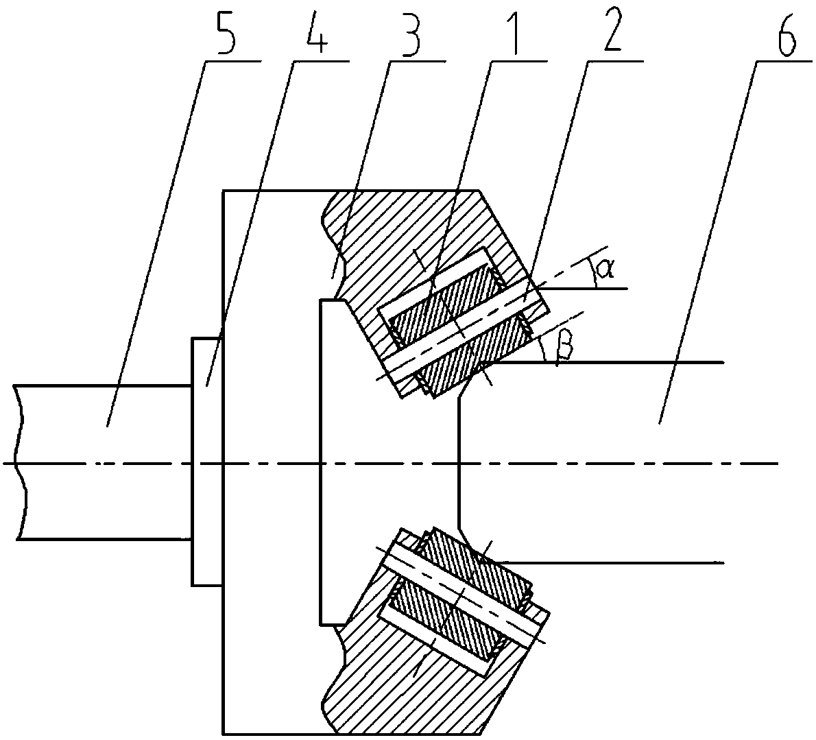 A two-roll continuous casting slab corner rolling device with inclined rolls