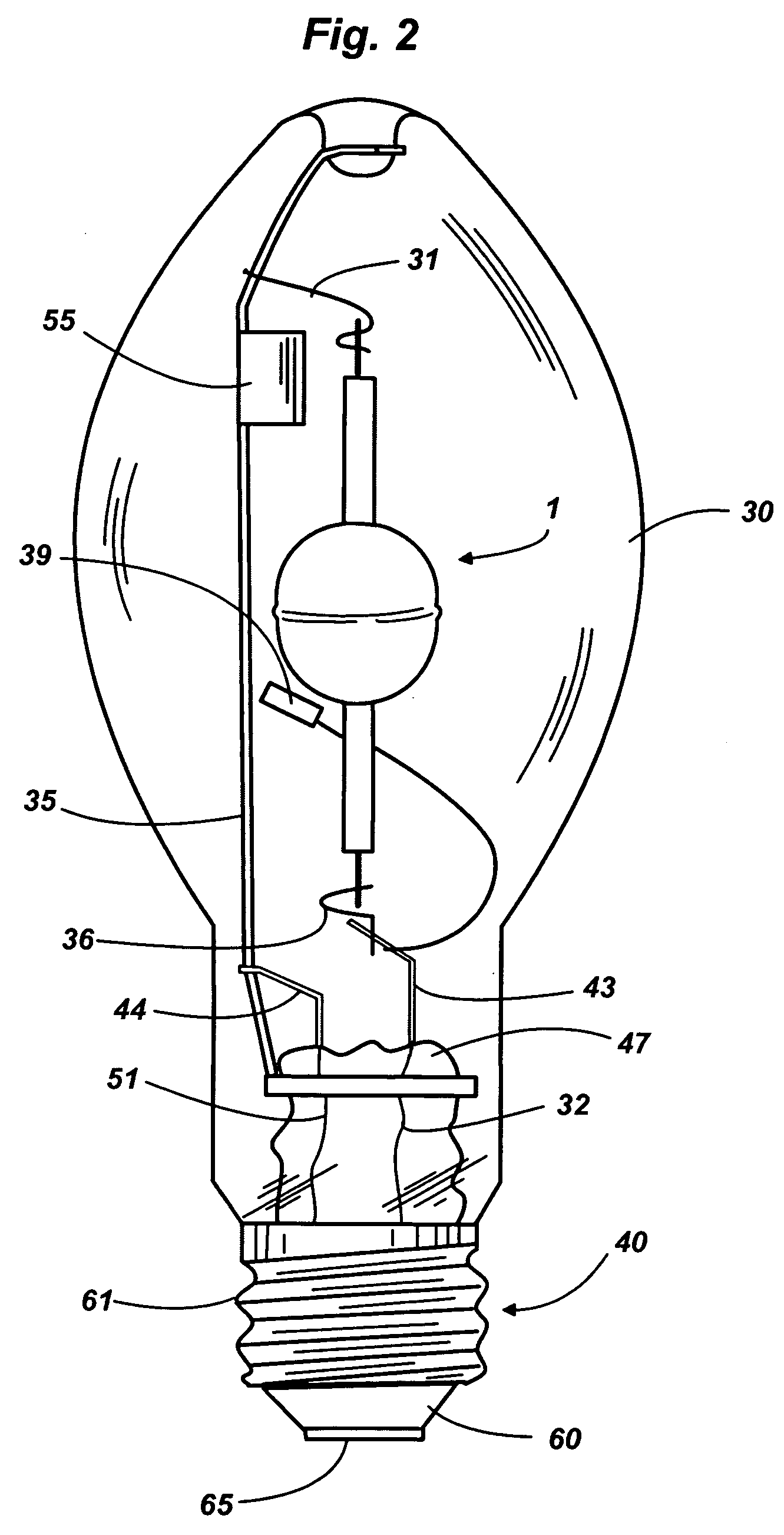 Thallium-free metal halide fill for discharge lamps and discharge lamp containing same