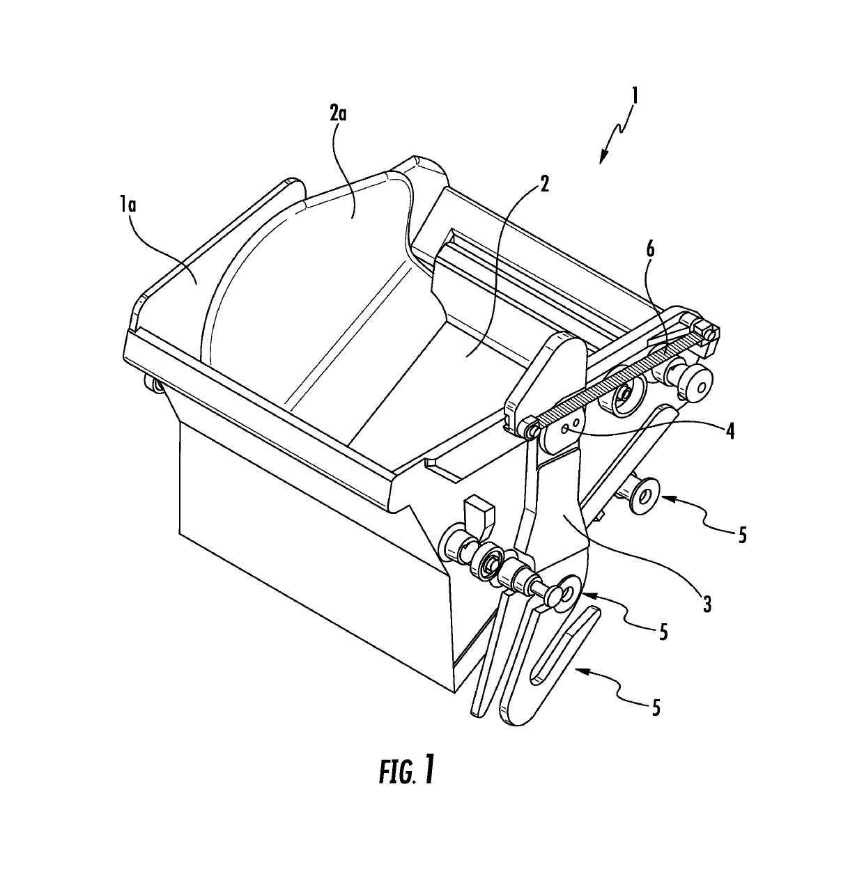 Bucket for transporting and unloading products, especially fruit and vegetables, and a combination weighing machine comprising said buckets