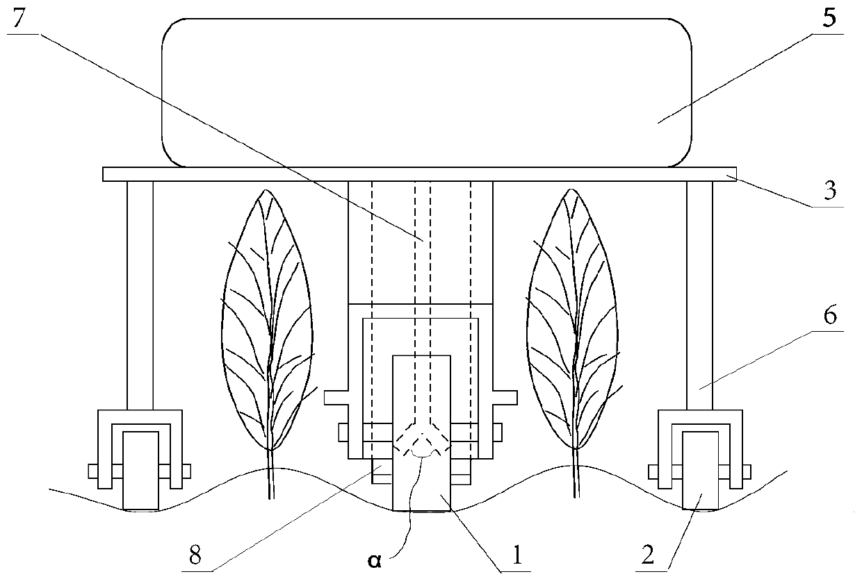 Self-propelled herbicide spraying device for nursery gardens